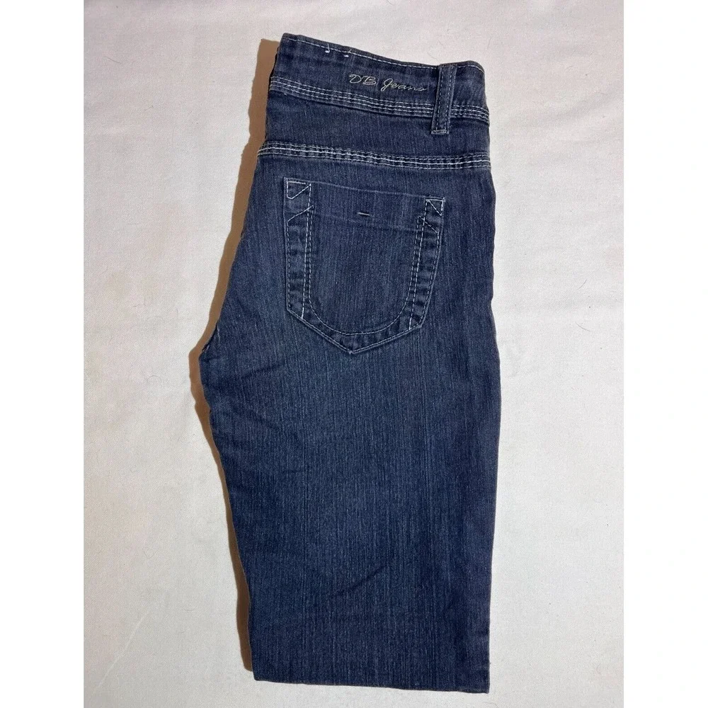 D&B Deep Blue Womens/Junior SZ 5 Charcoal Black Skinny Jeans Rhinestones E10 - Picture 7 of 7